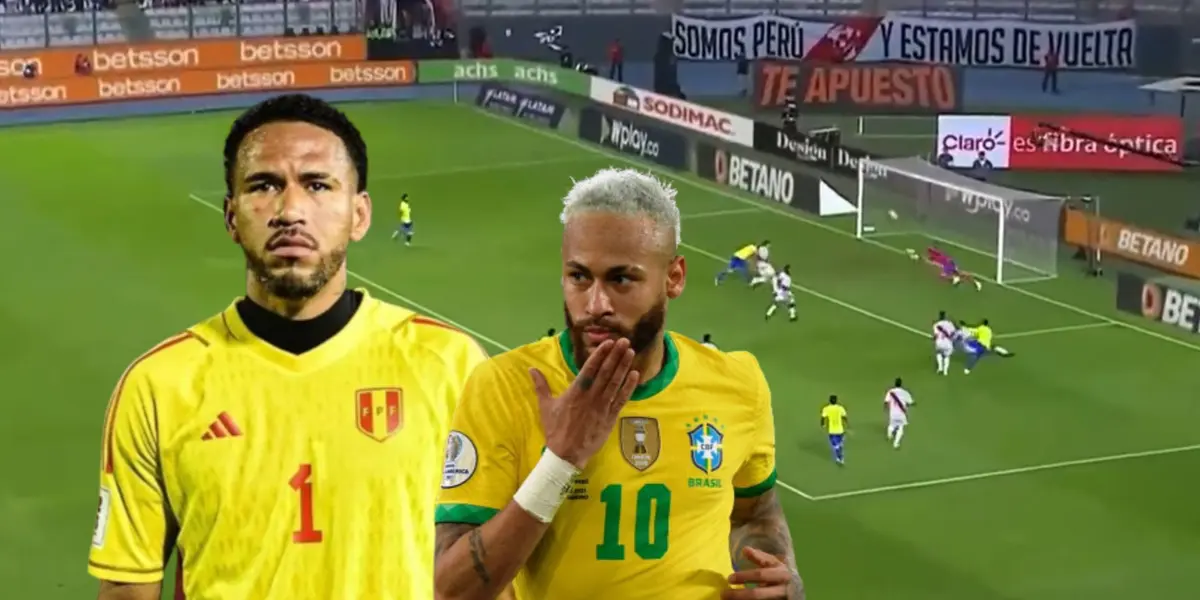 La gran atajada de Gallese ante Brasil en el Estadio Nacional.