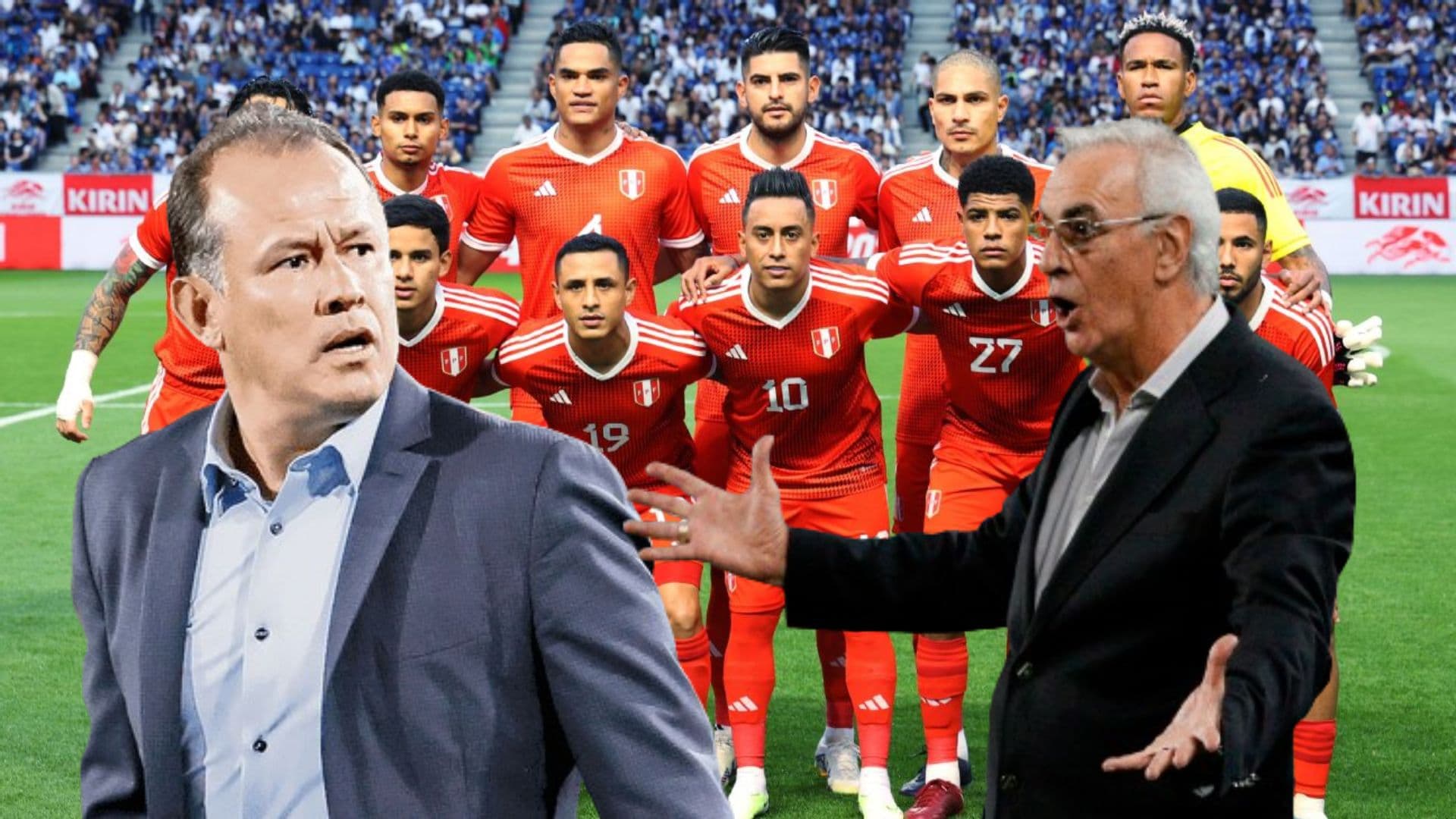 La Selección Peruana del año 2023, delante Juan Reynoso y Jorge Fossati