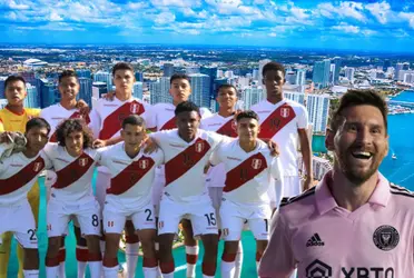 La Selección Peruana juvenil, al lado Lionel Messi. 