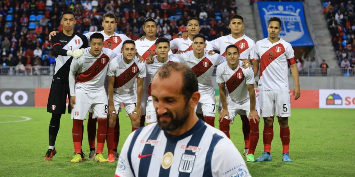La Selección Peruana posando para los reporteros gráficos.