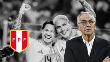 Lapadula y Guerrero abrazados, delantero Jorge Fossati pensativo