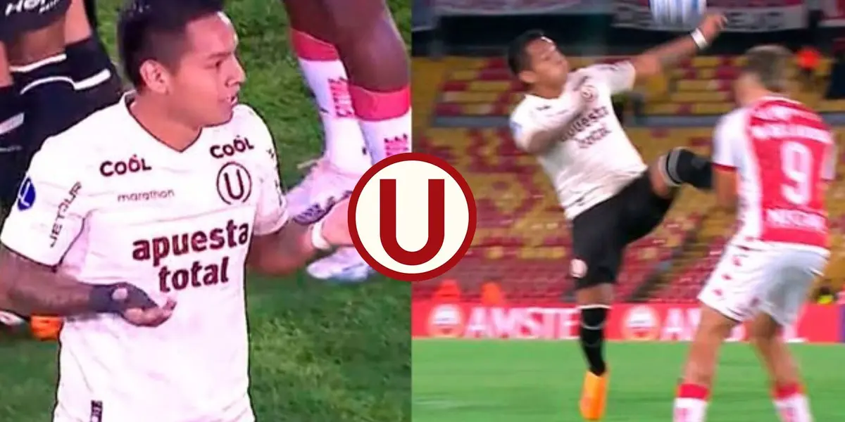 Lateral crema salió expulsado en el Santa Fe vs Universitario por la Copa Sudamericana