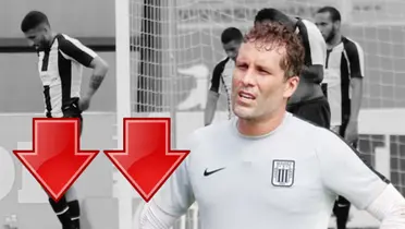 Leao Butrón y detrás jugadores de Alianza Lima sabiendo que perdieron la categoría en el 2020