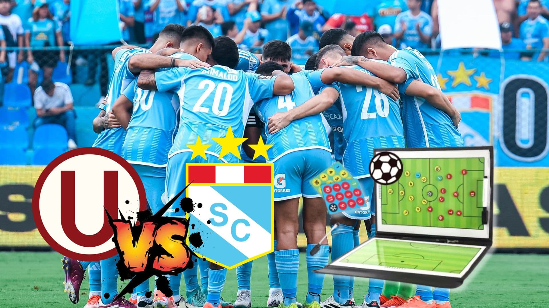 Los jugadores de Sporting Cristal reunidos en la cancha del Estadio Alberto Gallardo