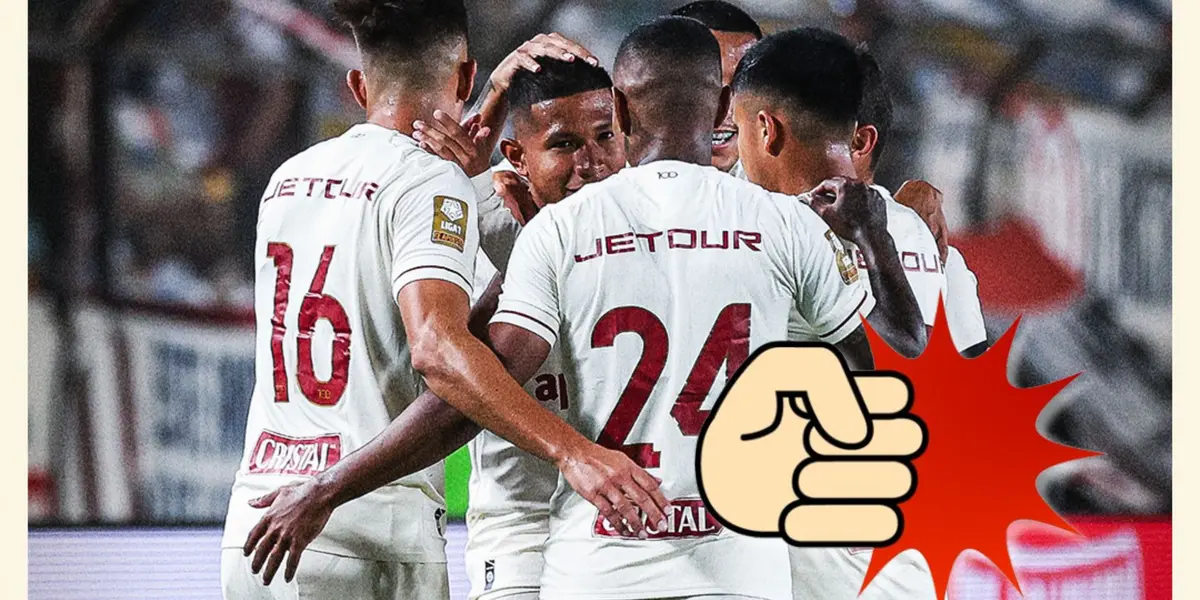 Los jugadores de Universitario de Deportes celebrando los goles de hoy vs C. Unidos