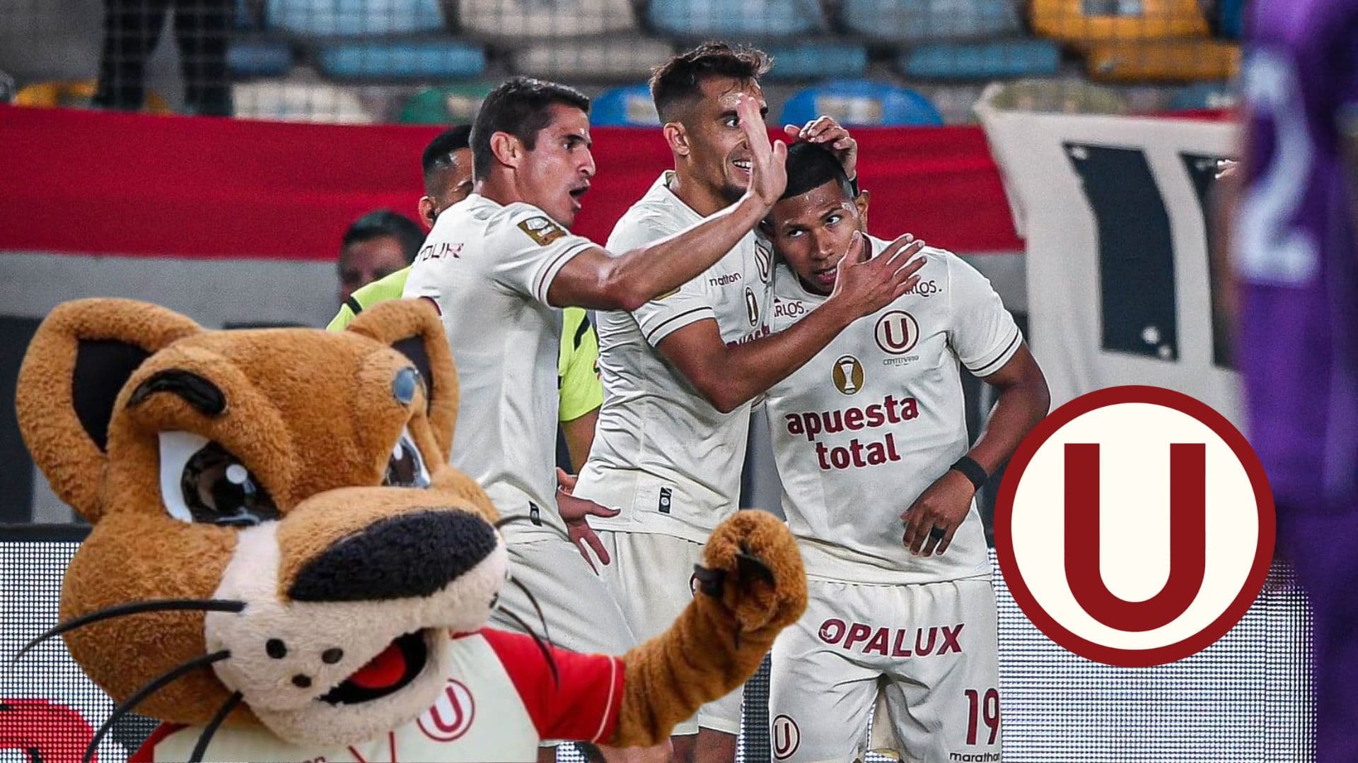 Los jugadores de Universitario de Deportes festejando uno de los goles marcados hoy