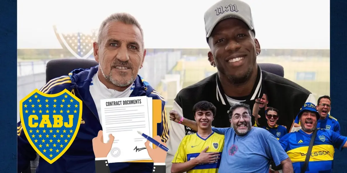 Luis Advíncula al lado de Raúl Cascini en Boca Juniors