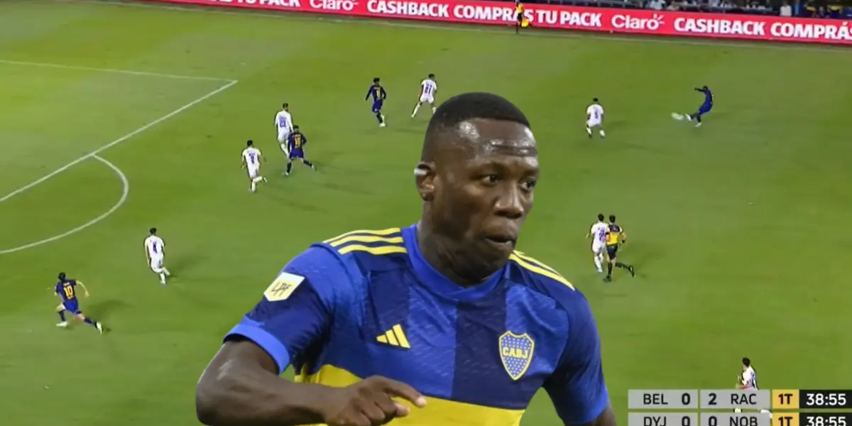 Luis Advíncula brindando asistencia en el duelo de Boca Juniors. FOTO: ESPN