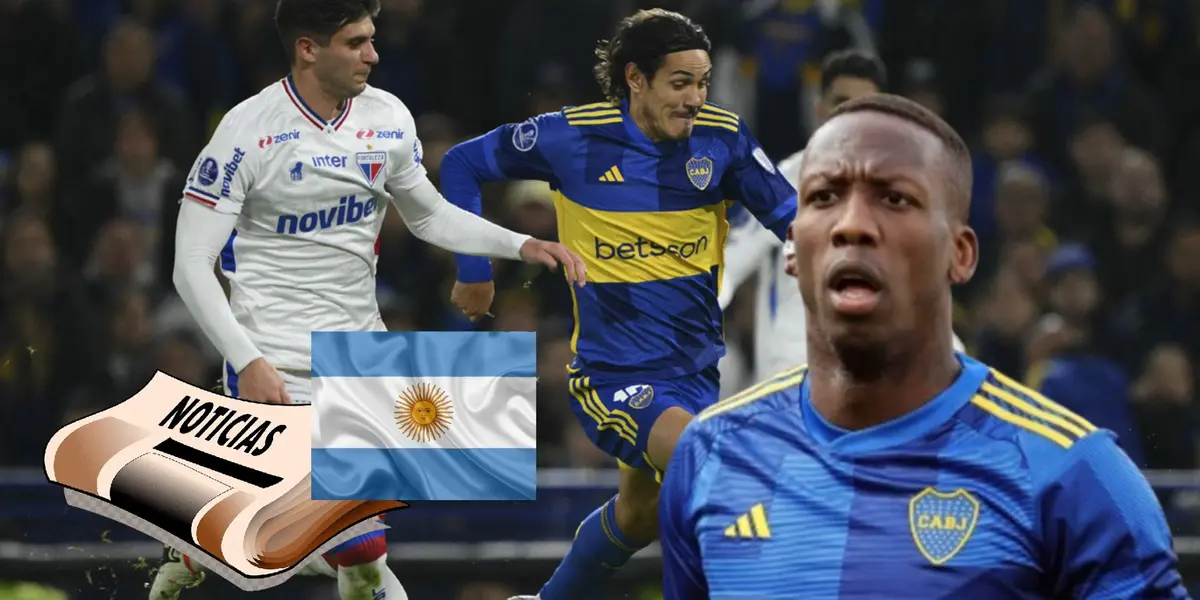 Luis Advíncula observando cómo Edinson Cavani disputa una jugada vs Fortaleza