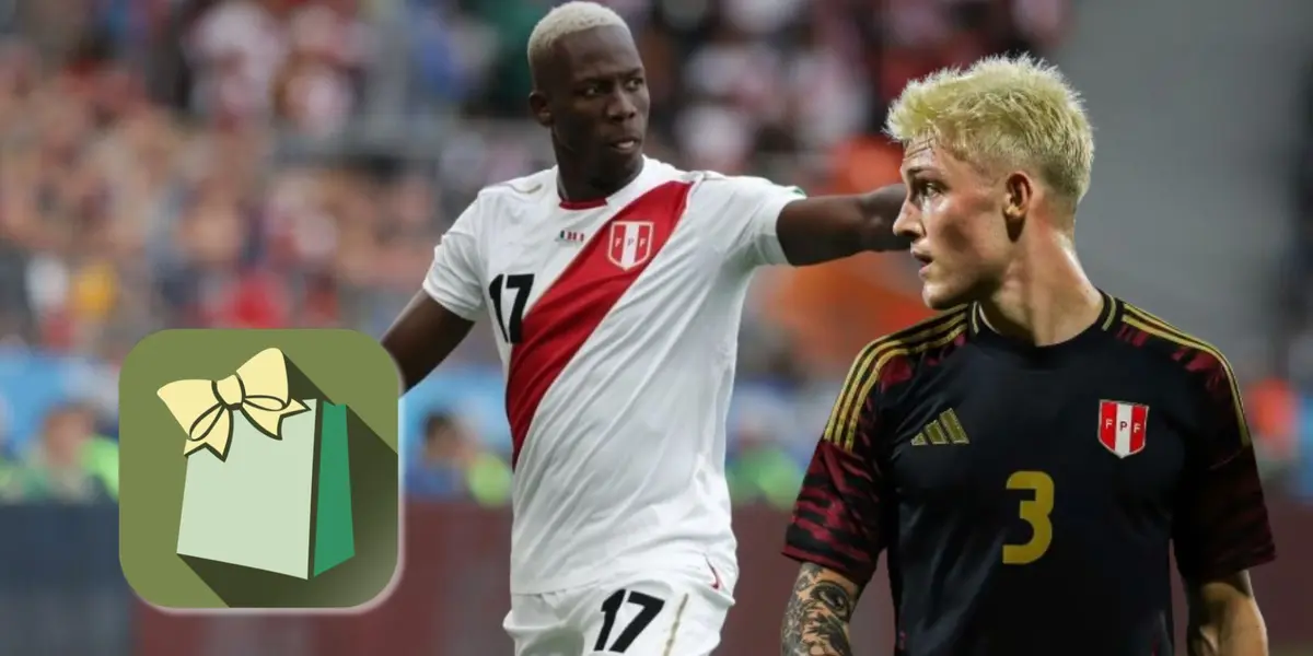 Luis Advíncula y Oliver Sonne con la camiseta de la Selección Peruana