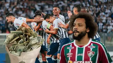 Marcelo mirando como Alianza Lima festeja 