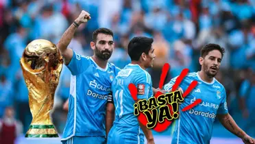 Martín Cauteruccio, Irven Ávila y Alejandro Hoberg vistiendo la camiseta de Sporting Cristal