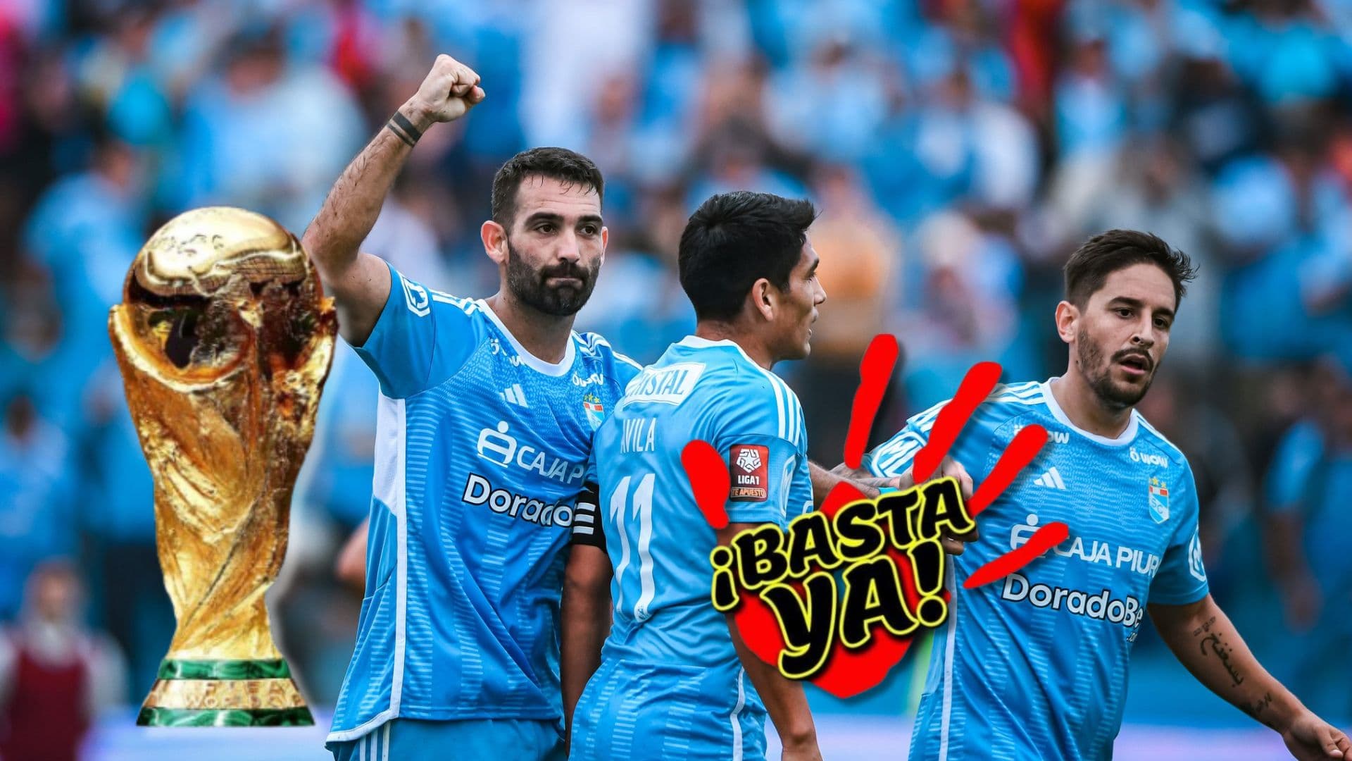 Martín Cauteruccio, Irven Ávila y Alejandro Hoberg vistiendo la camiseta de Sporting Cristal