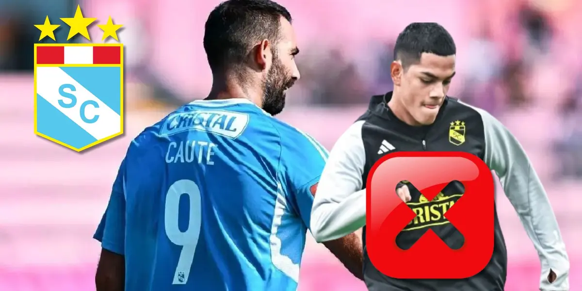 Martín Cauteruccio y Joao Grimaldo vistiendo las camisetas de Sporting Cristal
