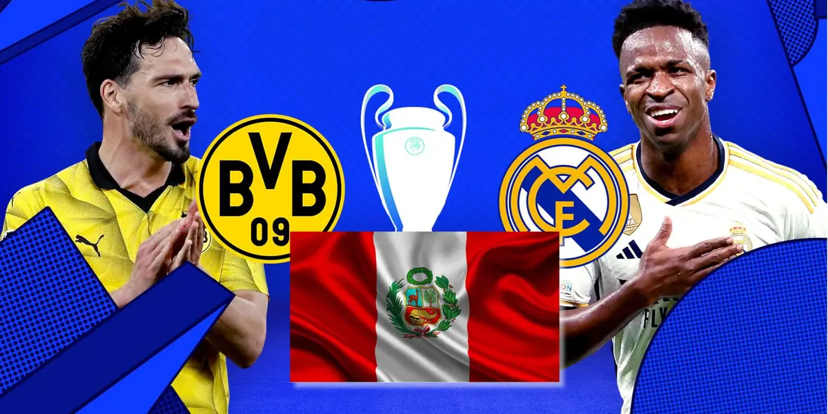 Mats Hummels y Vinicius Jr., delante la bandera del Perú