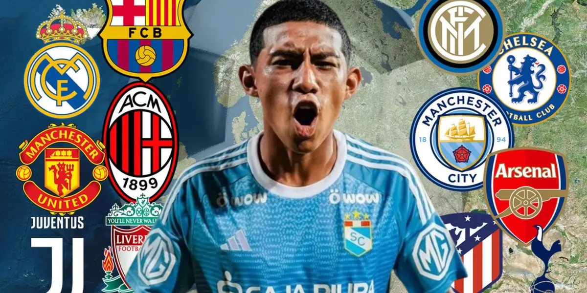 Maxloren Castro festejando con la camiseta de Sporting Cristal