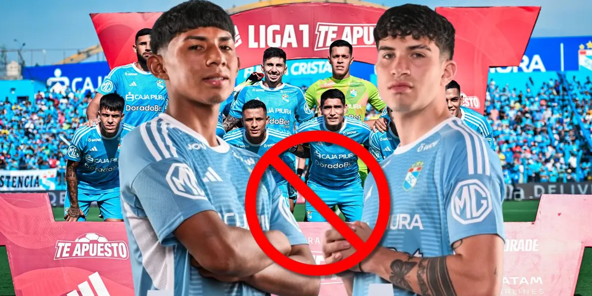 Maxloren Castro y Diego Otoya delante del último 11 titular de Sporting Cristal