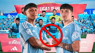 Maxloren Castro y Diego Otoya delante del último 11 titular de Sporting Cristal