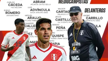 Miguel Araujo, Luis Abram y Jorge Fossati observando