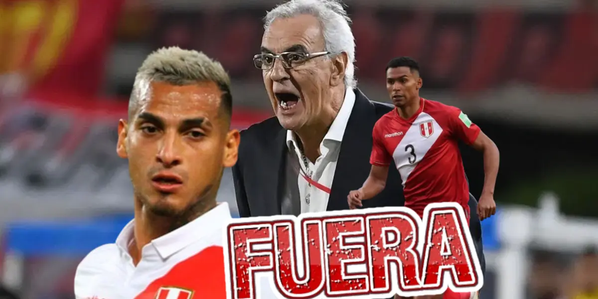 Miguel Trauco y Marcos López con cara de preocupación, mientras Jorge Fossati grita