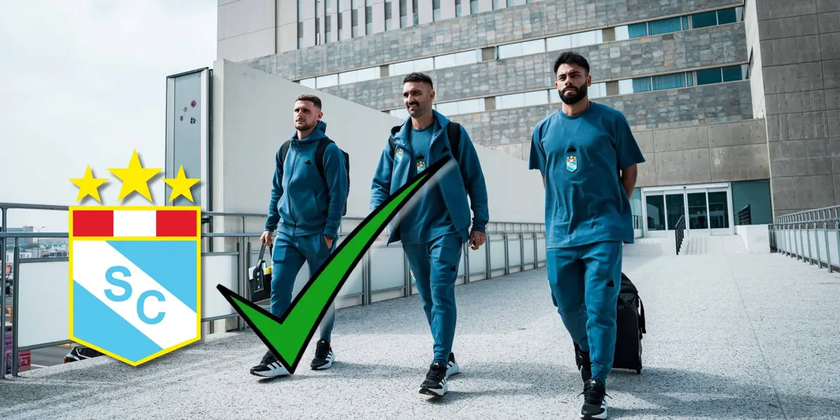 Nicolás Pasquini, Martín Cauteruccio y Leandro Sosa en el Aeropuerto Internacional Jorge Chávez