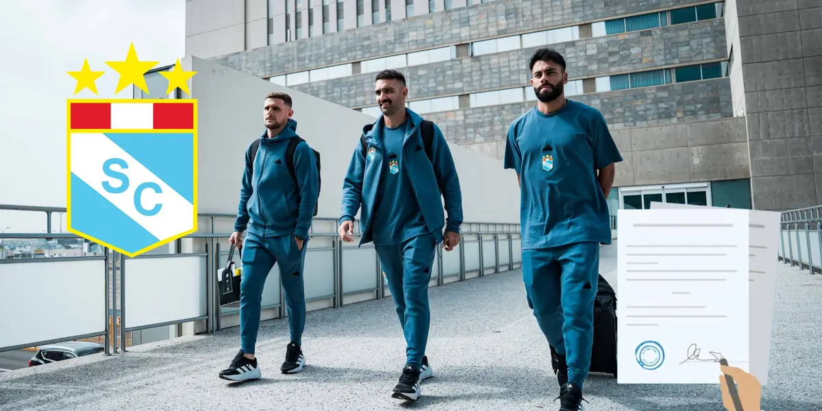 Nicolás Pasquini, Martín Cauteruccio y Leandro Sosa en el Aeropuerto Jorge Chávez