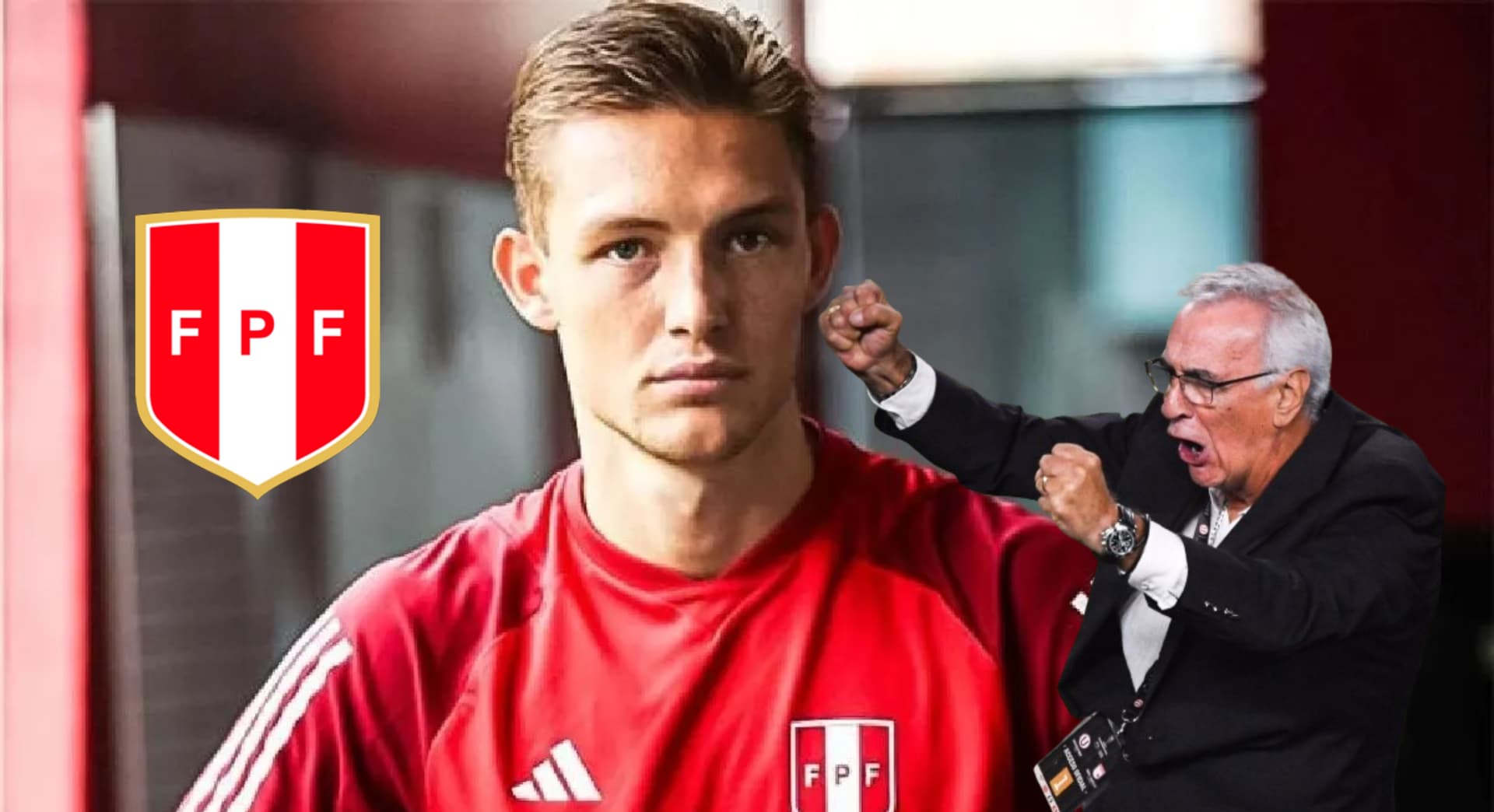 Oliver Sonne, al lado Jorge Fossati.