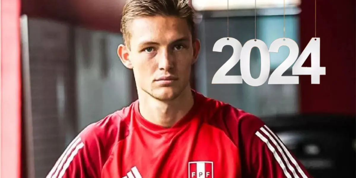 Oliver Sonne con el buzo de la Selección Peruana.