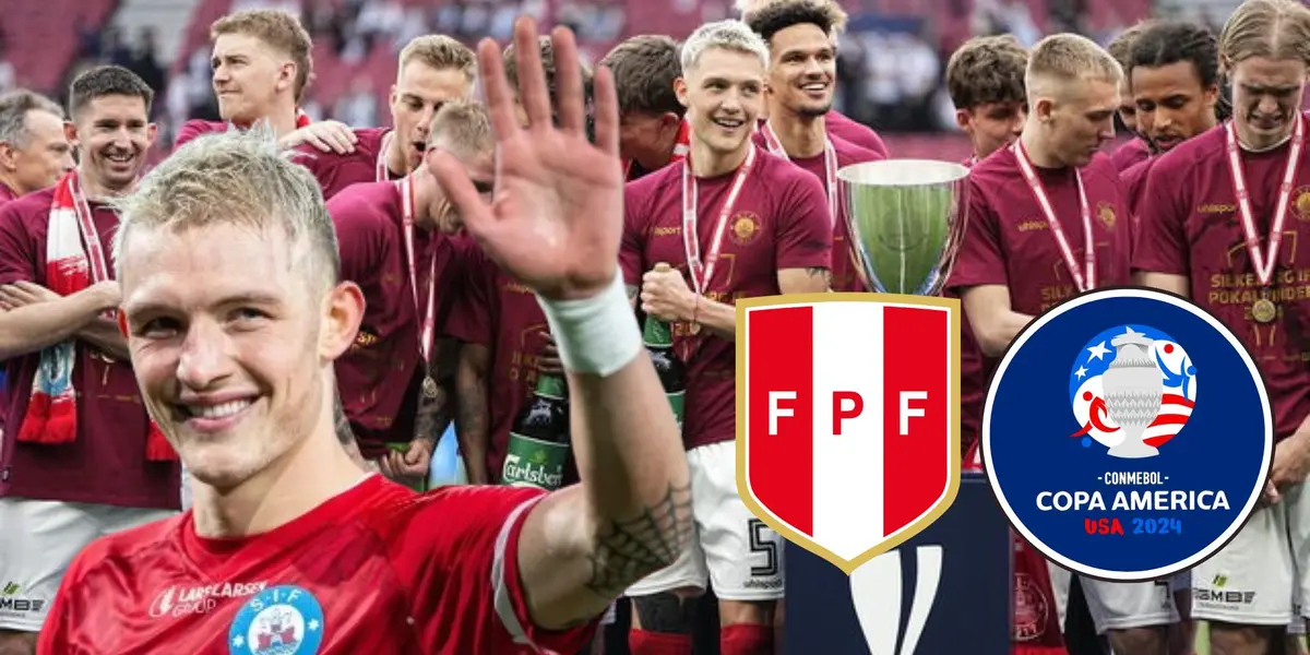 Oliver Sonne festejando junto a sus compañeros el título del Silkeborg IF en la Copa de Dinamarca