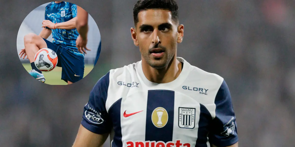 Pablo Sabbag con camiseta de Alianza Lima con cara serio