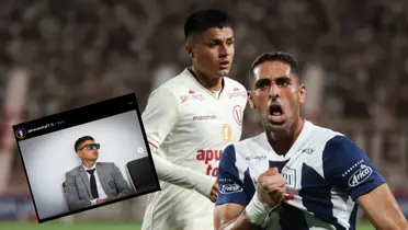 Pablo Sabbag con camiseta de Alianza Lima y Jairo Concha con camiseta de Universitario de Deportes