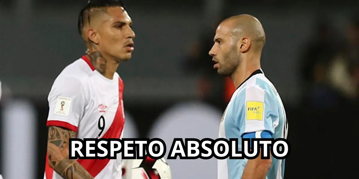 Paolo Guerrero, al lado Javier Mascherano, ambos jugando para sus respectivas selecciones. FOTO: Radio Huancavelica