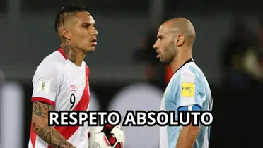 Paolo Guerrero, al lado Javier Mascherano, ambos jugando para sus respectivas selecciones. FOTO: Radio Huancavelica