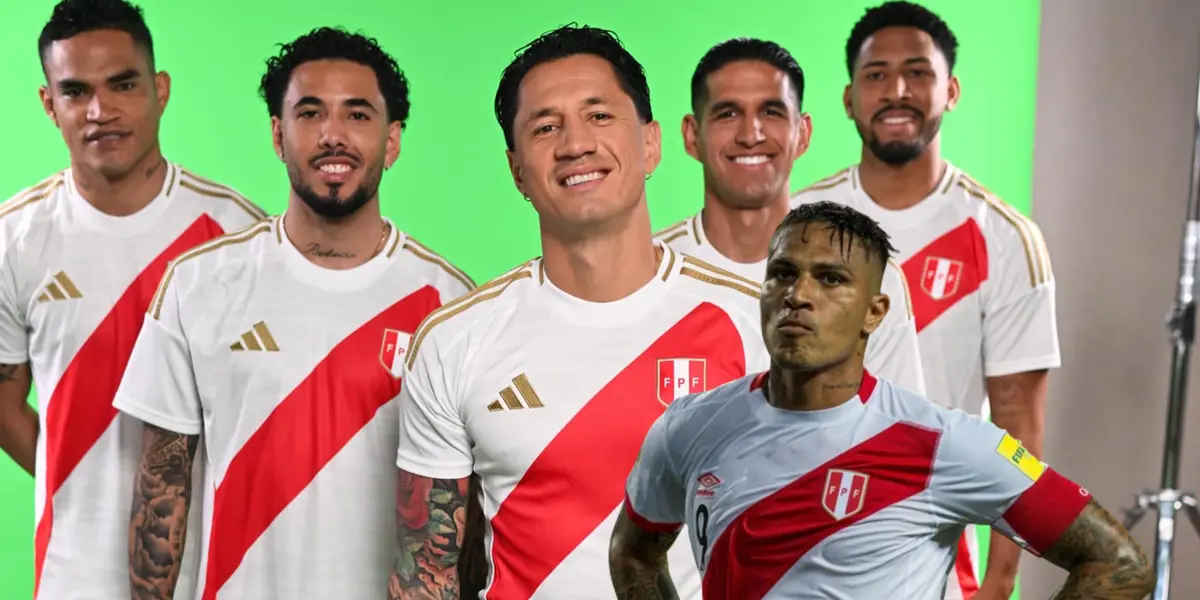 Paolo Guerrero molesto y los jugadores de la Bicolor posando para la foto (Foto: Selección Peruana)