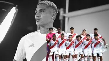 Paolo Guerrero serio y Selección Peruana Sub 17 (Foto: Selección Peruana)
