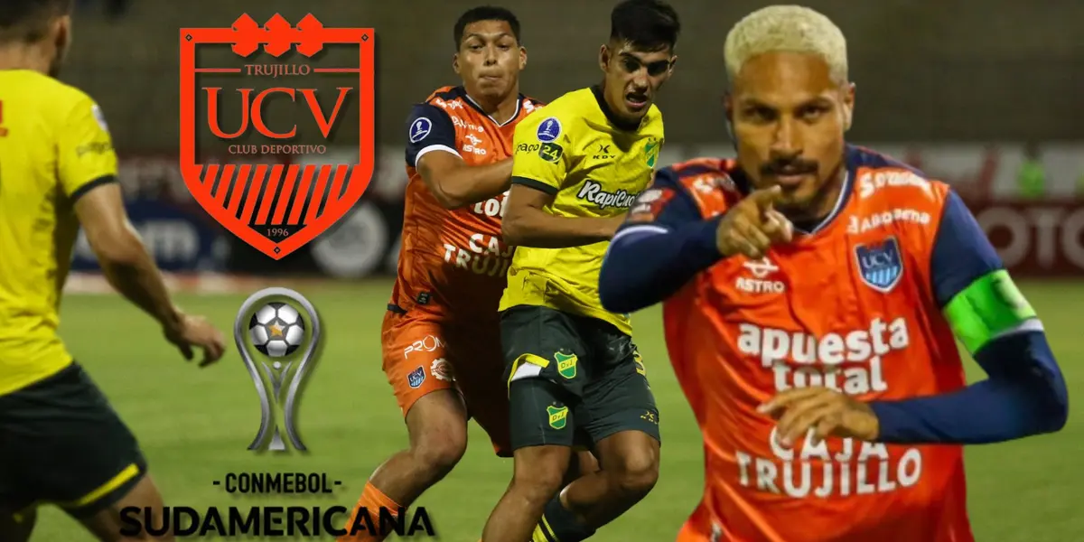 Paolo Guerrero viendo una de las acciones del duelo entre UCV vs Defensa y Justicia