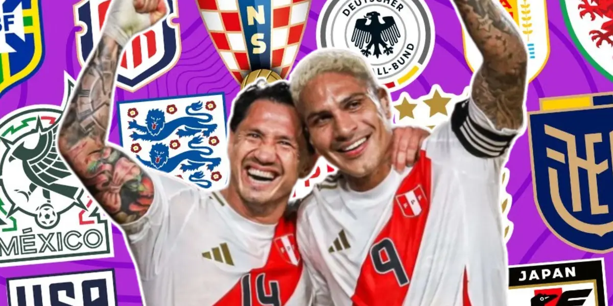 Paolo Guerrero y Gianluca Lapadula abrazados