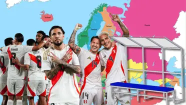 Peña, Lapadula, Guerrero y otros jugadores de la Bicolor celebrando 