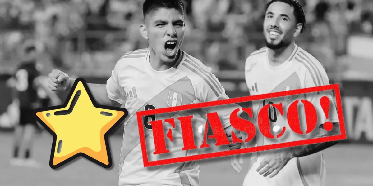 Piero Quispe y Sergio Peña celebrando el tercer gol de la Bicolor vs República Dominicana