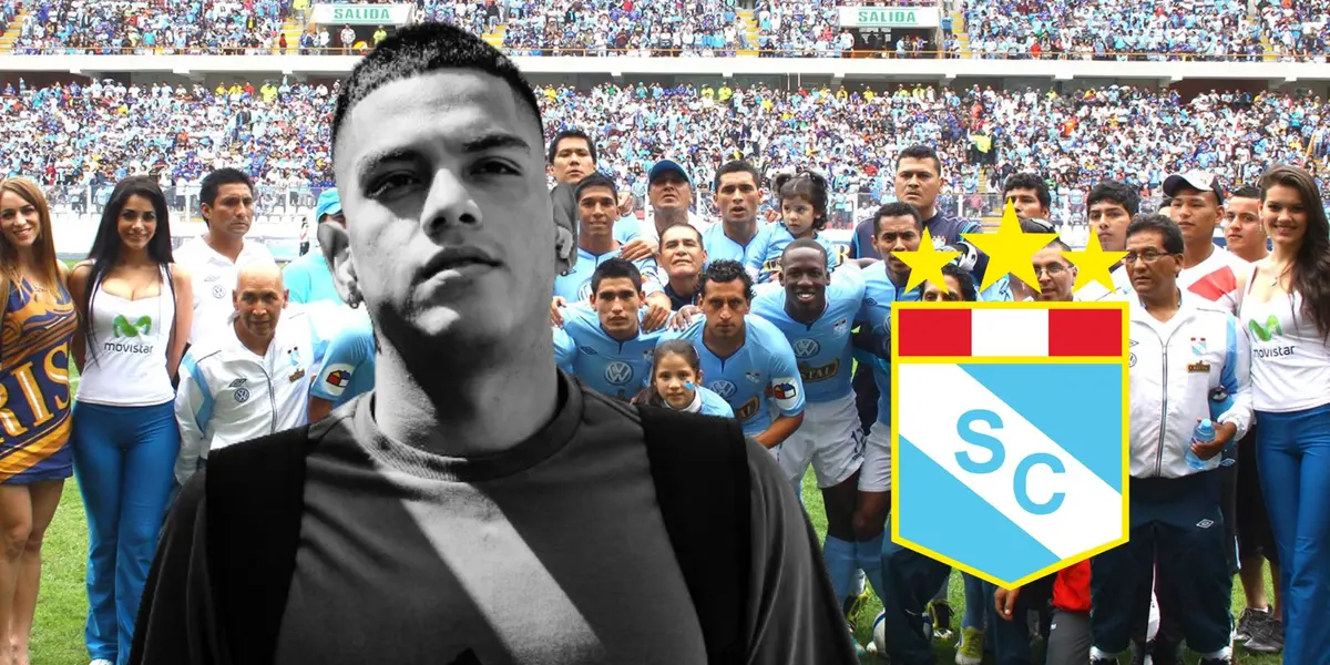 Plantel de Sporting Cristal campeón en el 2012 y delante de ellos Joao Grimaldo