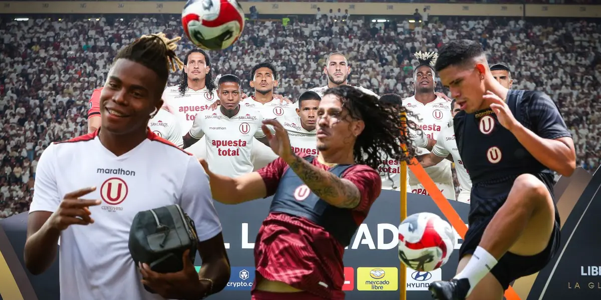 Portocarrero, Riveros y Celi con la camiseta de Universitario de Deportes