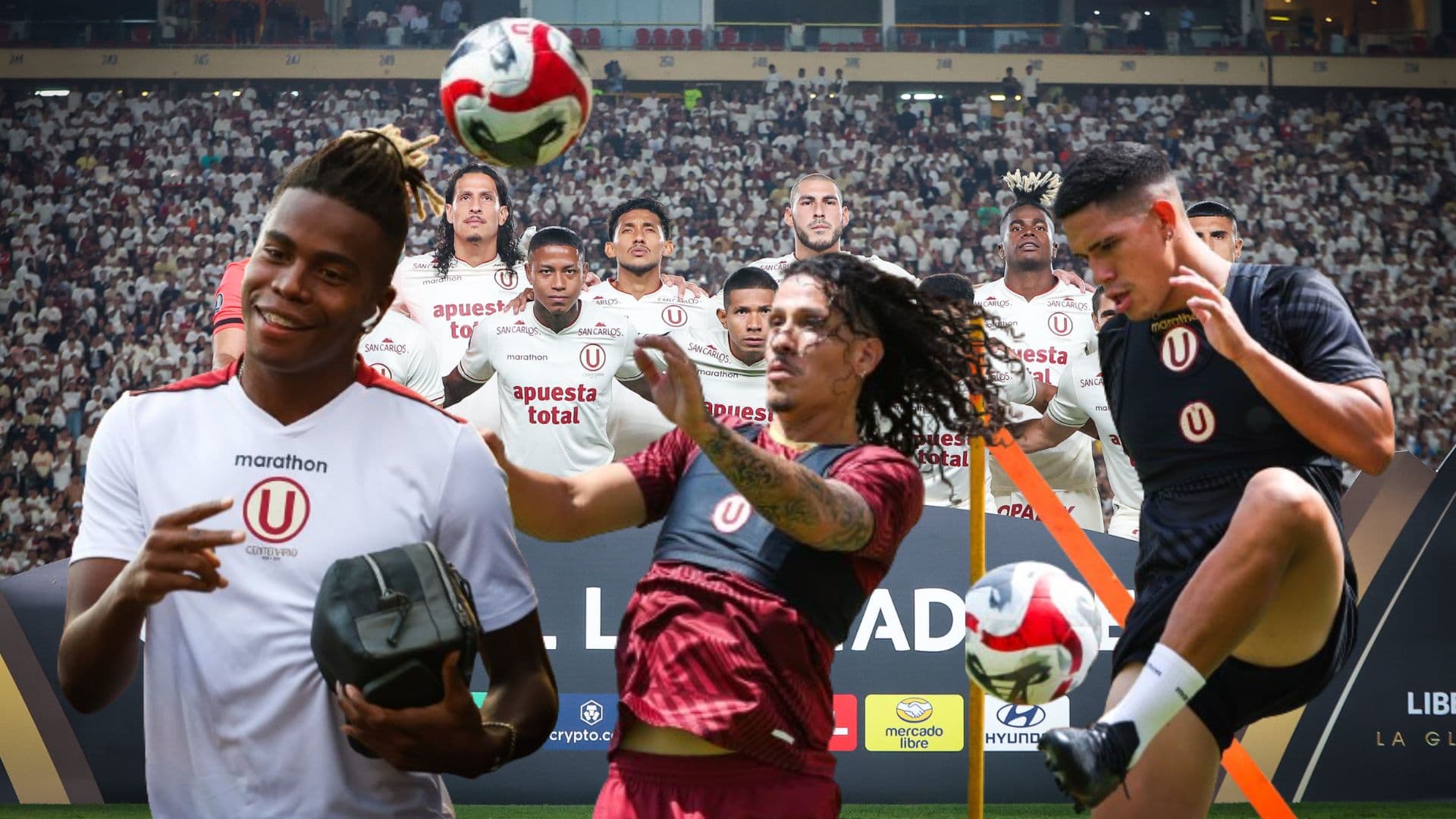 Portocarrero, Riveros y Celi con la camiseta de Universitario de Deportes