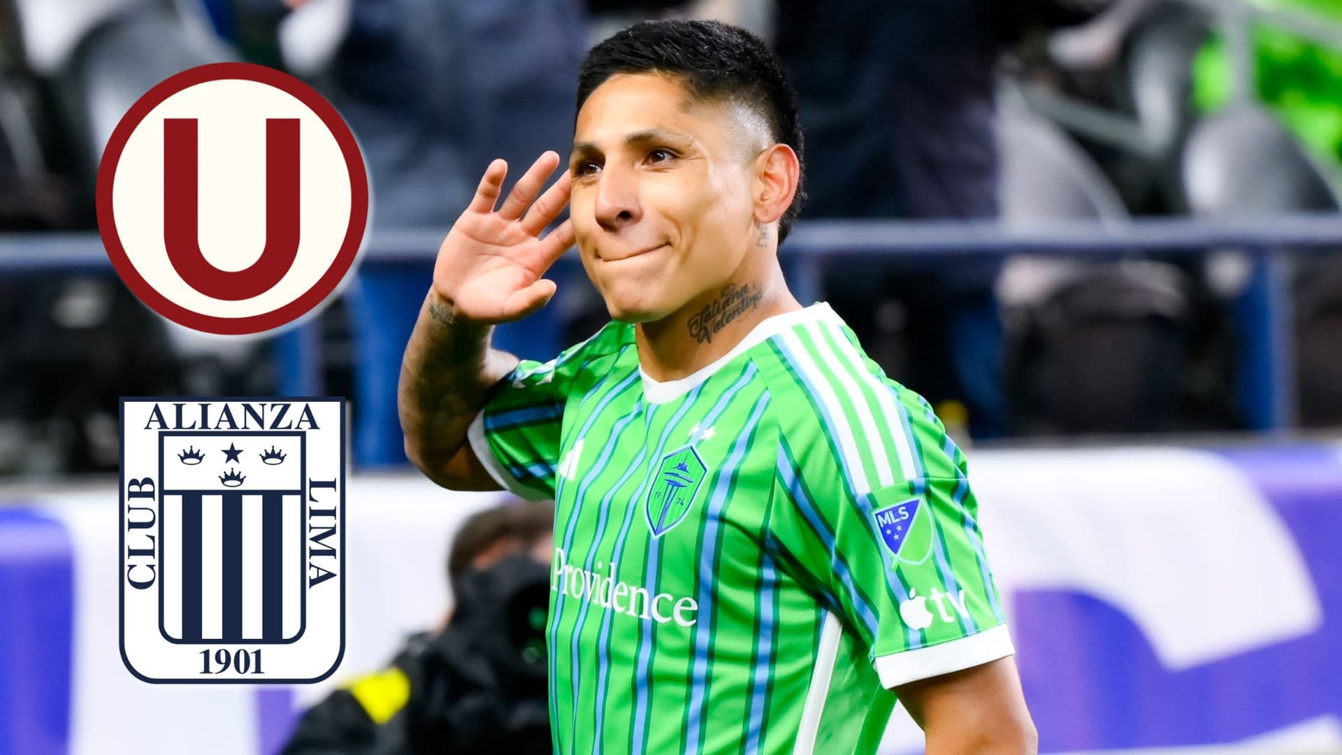 Raúl Ruidíaz celebrando con la camiseta del Seattle Sounders de la MLS de los Estados Unidos