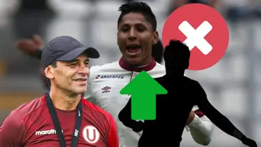 Raúl Ruidíaz gritando y Fabián bustos sonriendo