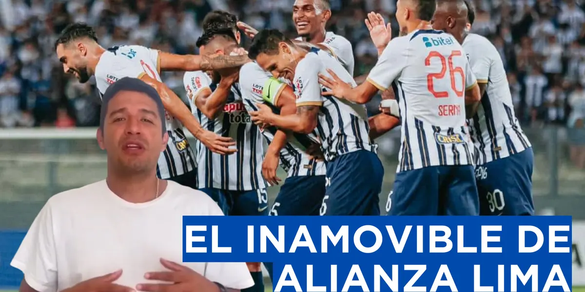 Reimond Manco hablando y los jugadores de Alianza Lima celebrando gol
