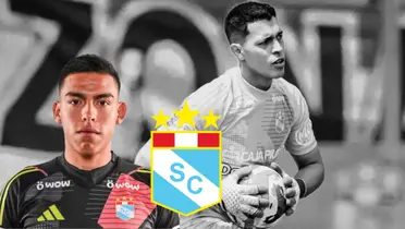 Renato Solís agarrando el balón y debajo Diego Enríquez posando para la cámara