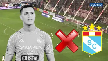 Renato Solís en blanco y negro, detrás la jugada del tercer gol de Universitario vs Cristal