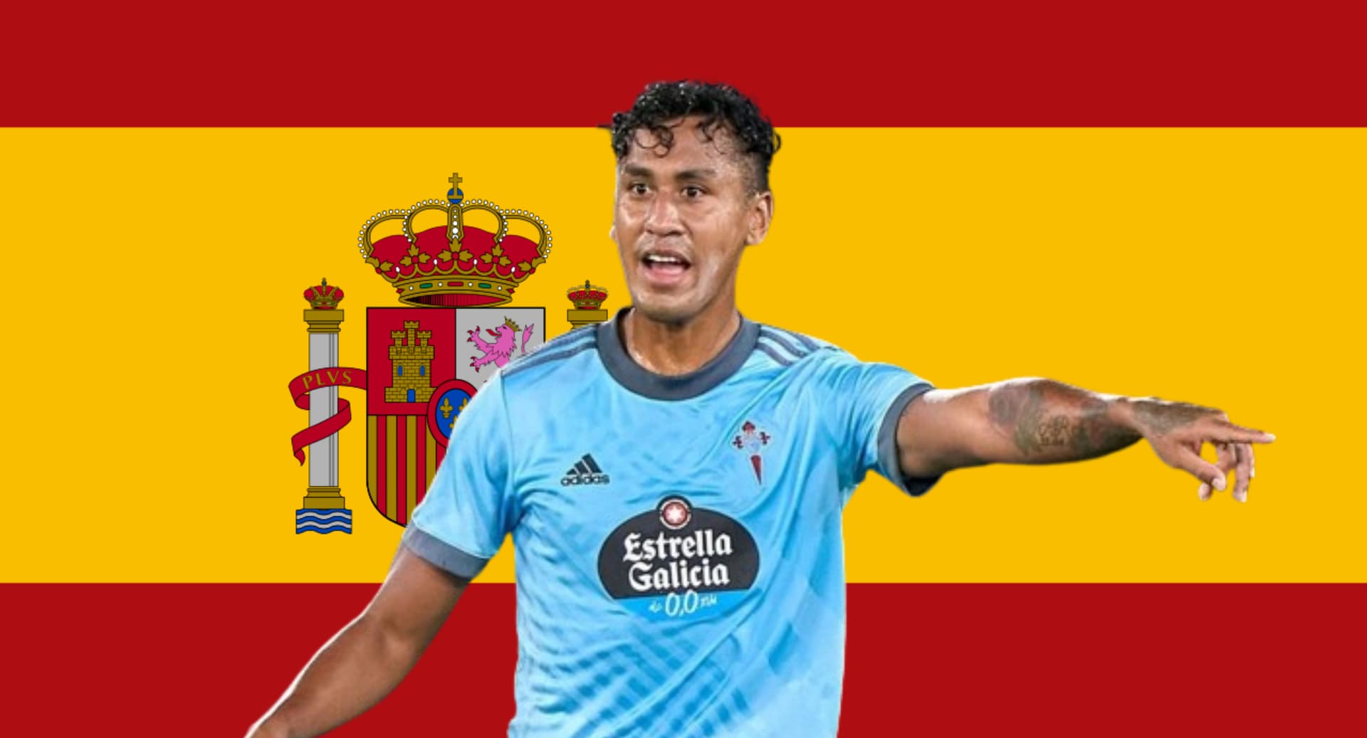 Renato Tapia con la camiseta del Celta.