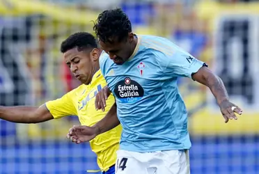 Renato Tapia no pudo evitar la derrota del Celta Vigo ante el Cádiz