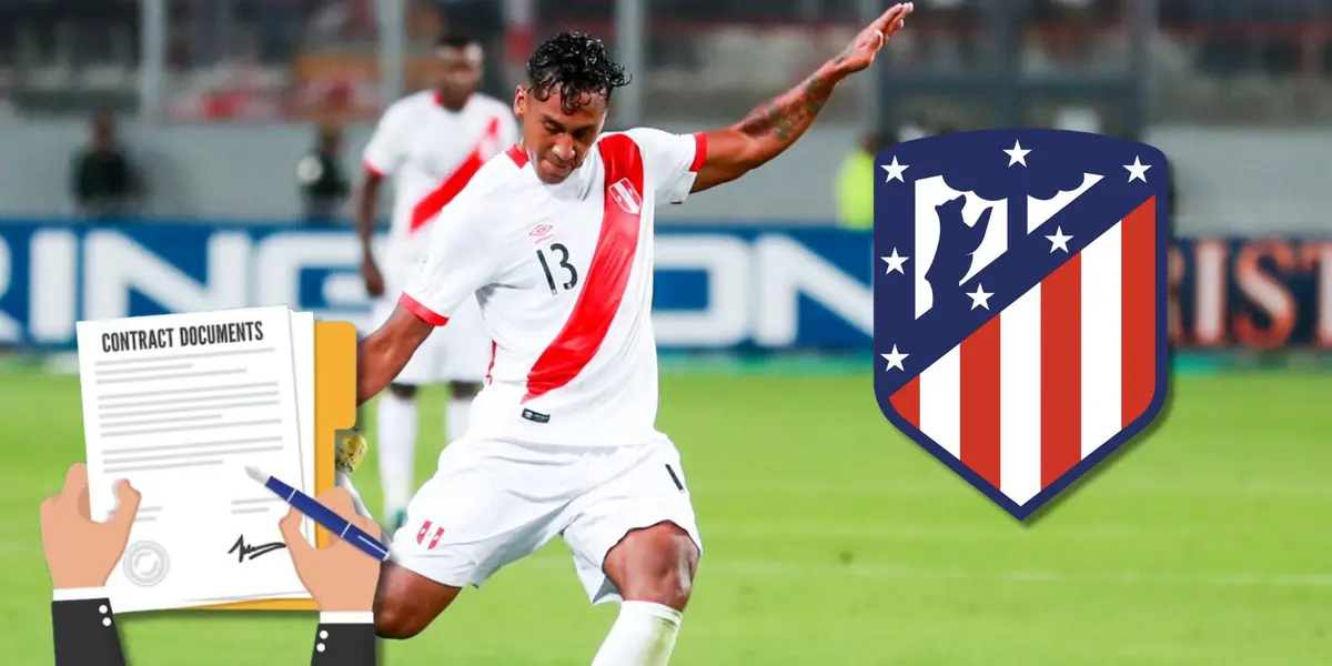 Renato Tapia vistiendo la camiseta bicolor en un partido de Eliminatoria Sudamericana